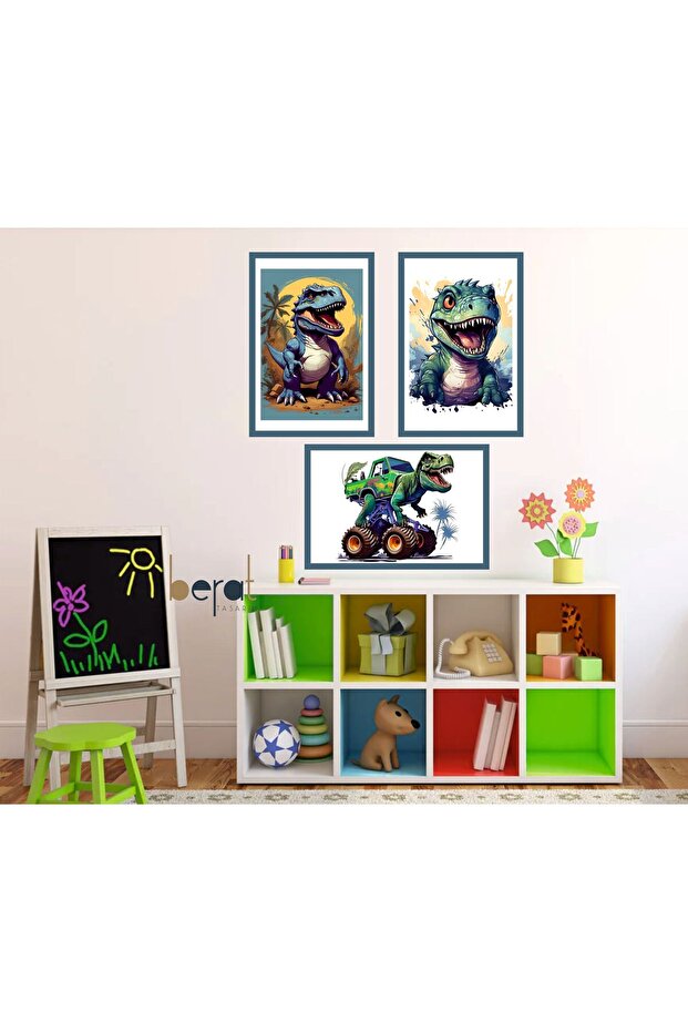 dinazorlar 3 parça mdf tablo