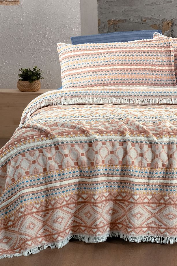 Aramis Taba Tek Kişilik %100 Pamuk Mood Comfort Yıkamalı Yatak Örtüsü Seti - 4