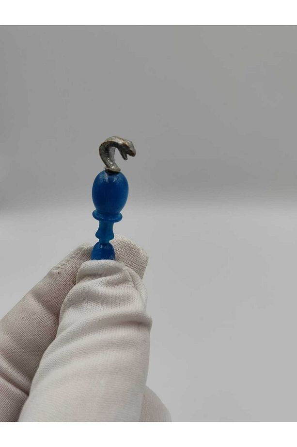 SEDEFLİ YALDIZLI PARLAK MAVİ SENTETİK OPAL TAKIMLI SİSTEMLİ PÜSKÜLLÜ TESBİH - 4