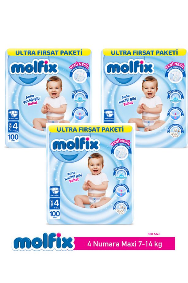 Bebek Bezi Ultra Fırsat Paketi Maxi 4 Numara 100 Adet X 3 Paket - 1
