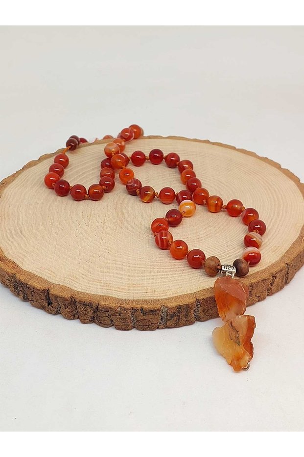 Agate Knotted Unisex Design Necklace 8mm (45020)