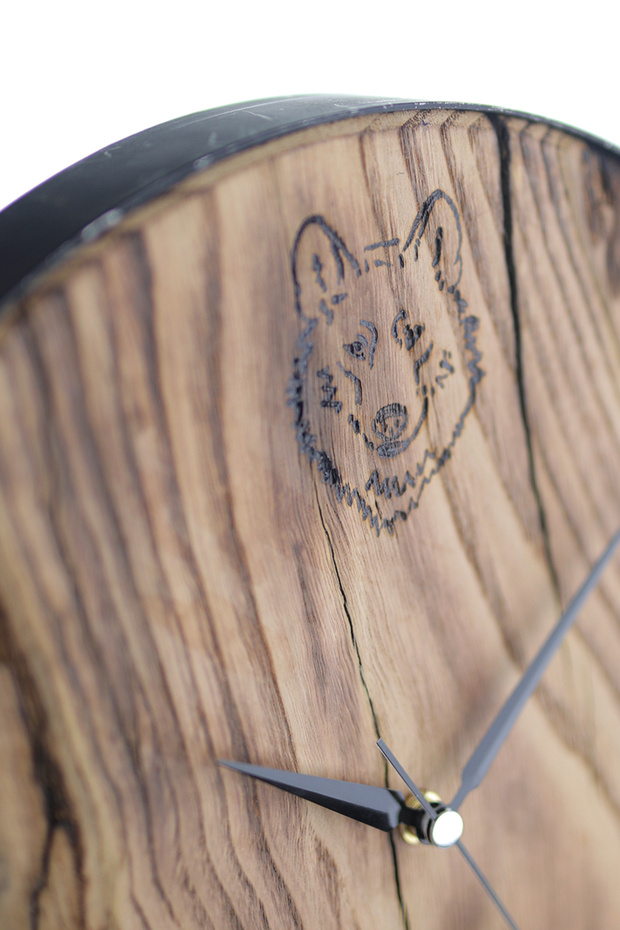 Solid Chestnut Metal Frame Wall Clock 30cm - 3