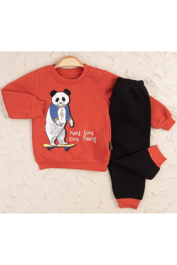6-9-12-18 Months Baby Winter Thick Fabric Fleece 3 Strings 100% Cotton Horse Top Set