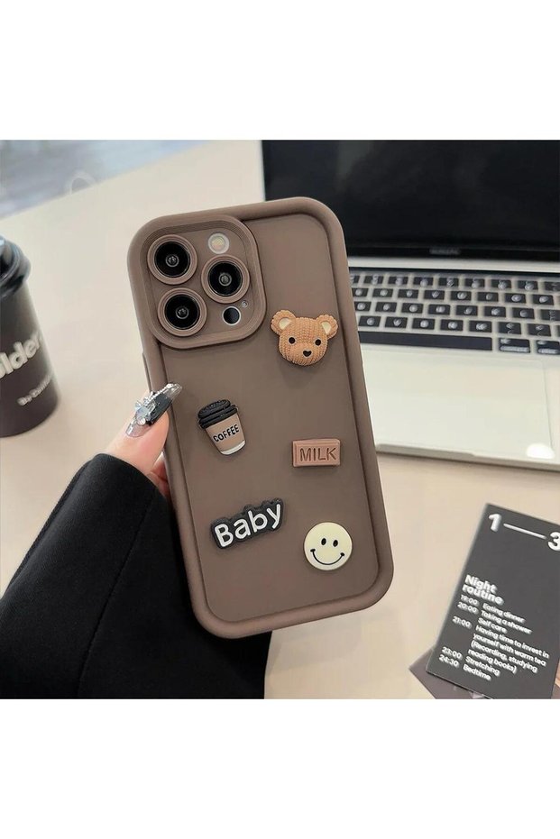 iPhone 14 Pro Chocolate Baby Design Case with Toy
