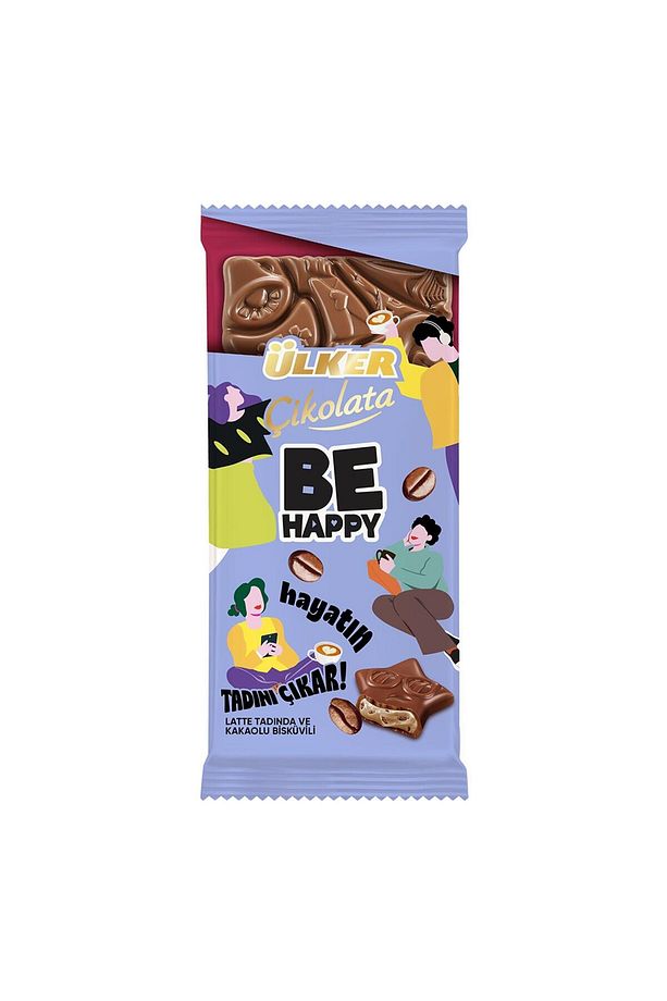 Çikolata Be Happy Tablet Latte Ve Kakolu Bisküvili 6 Adet - 1