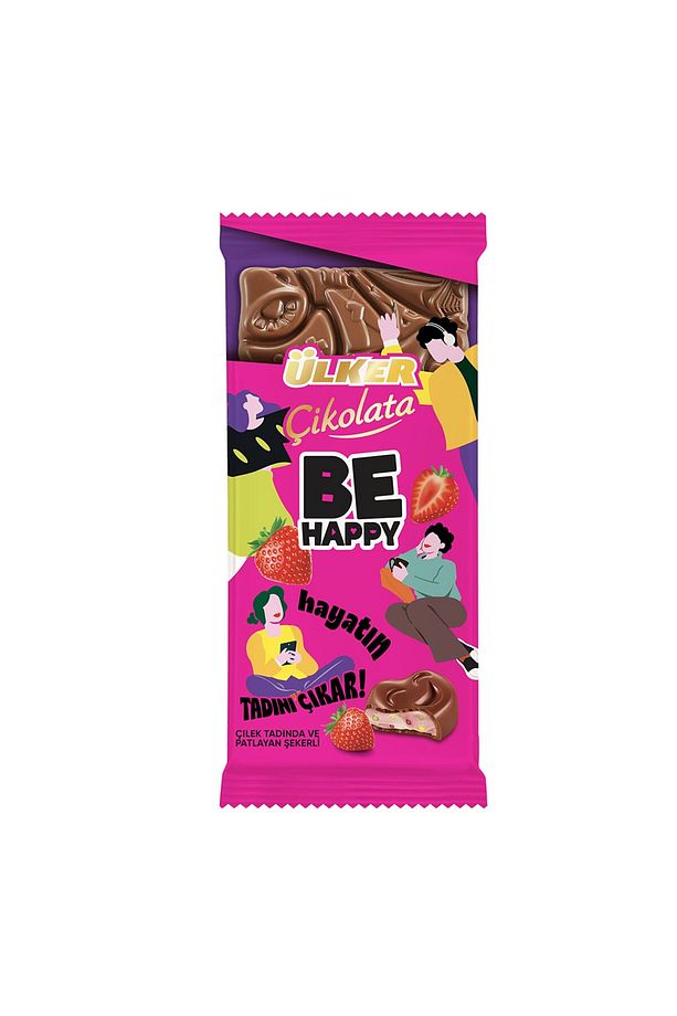 Çikolata Be Happy Tablet Çilek Ve Patlayan Şekerli - 1