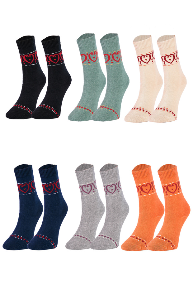 Women's 6-Piece High Quality Assortment Cotton Towel Socks