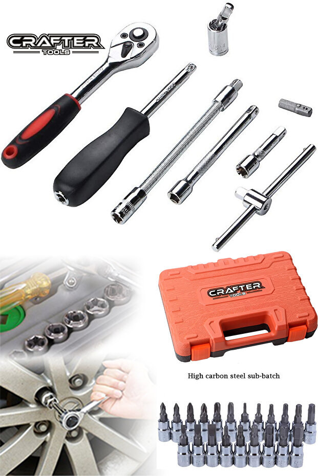 Tools Alman Cr-v Max 1/4 Cırcırlı 53 Parça Lokma Anahtar Takımı Bits Uç Seti Tam Set - 2
