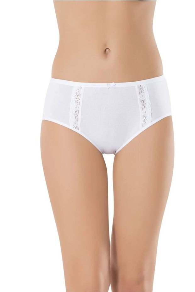 10 Pieces Women's Modal Lace High Waist Bato Panties 47% Cotton 47% Modal 6% Lycra