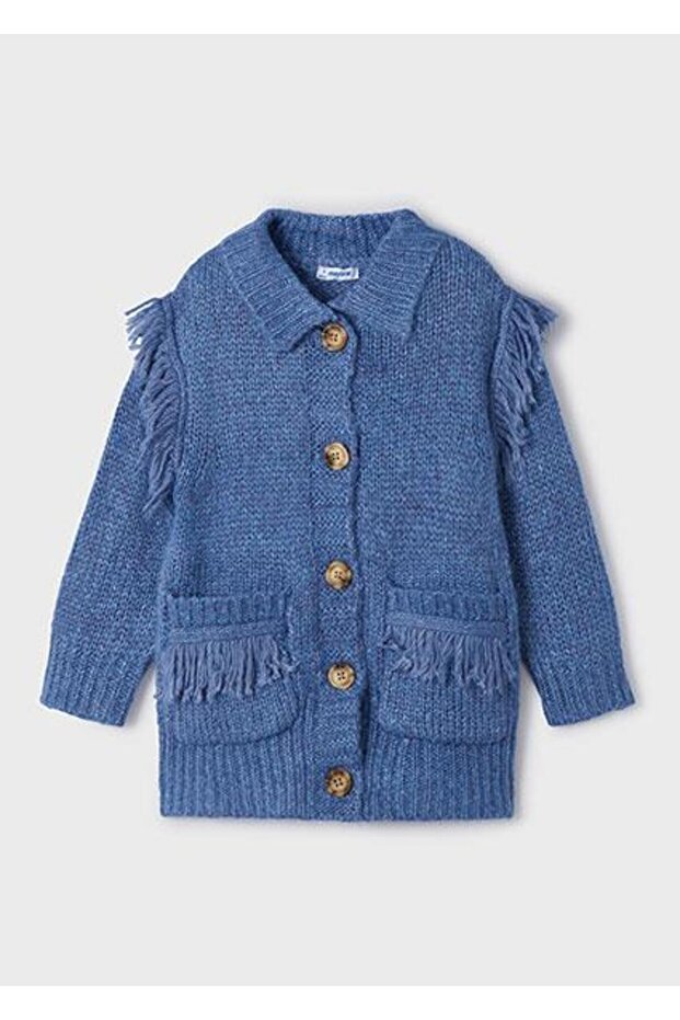 Girl's Blue Cardigan Knitted