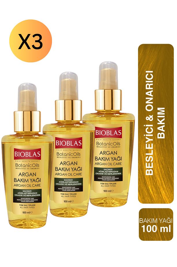 Botanic Oils Argan Bakımı Onarıcı Saç Bakım Yağı 100 ml 3 Adet - 1