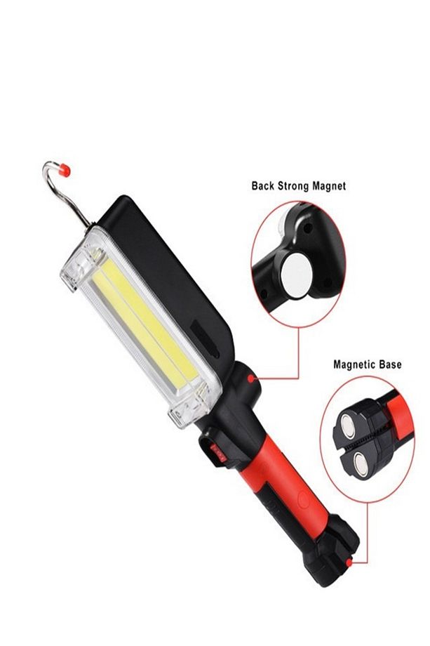 60 LED 2 MOD USB Şarjlı Kancalı Mıknatıslı Ağır Hizmet Çalışma Işığı Kamp Feneri Çalışma Lambası - 6