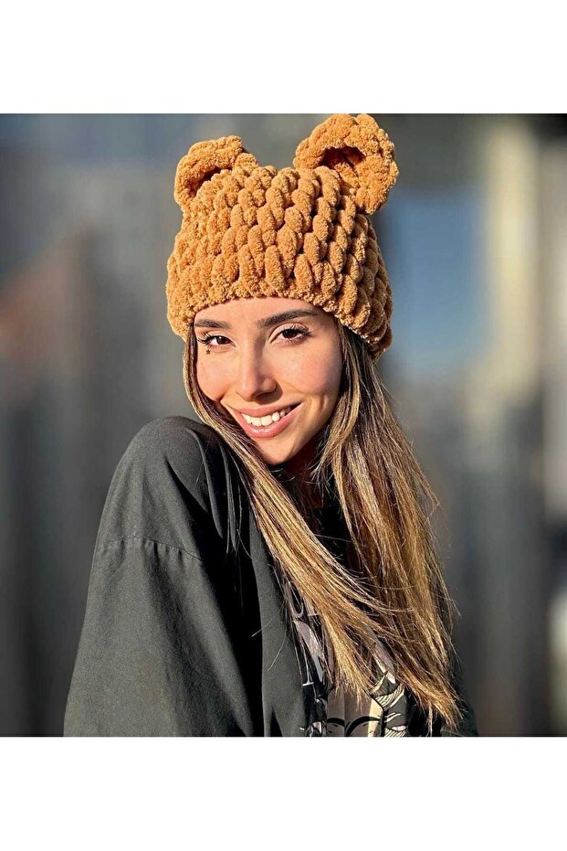 قبعة أذن الدب القطيفة mbcr - 4