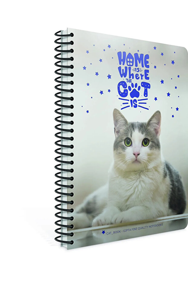 دفتر ملاحظات بغطاء بلاستيكي حلزوني من Cat-book مقاس A4 100 ورقة مربعة