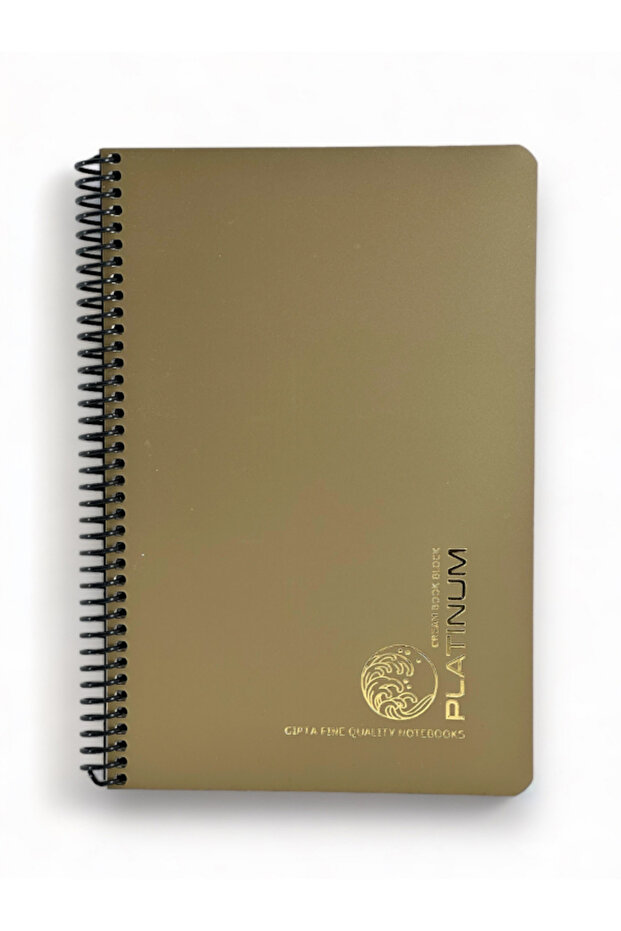 GIPTA PLATINUM PLASTIC COVER SPIRAL 17 * 24 CM 70 GR PAPER 100 YPSTRIPED – GOLD YELLOW