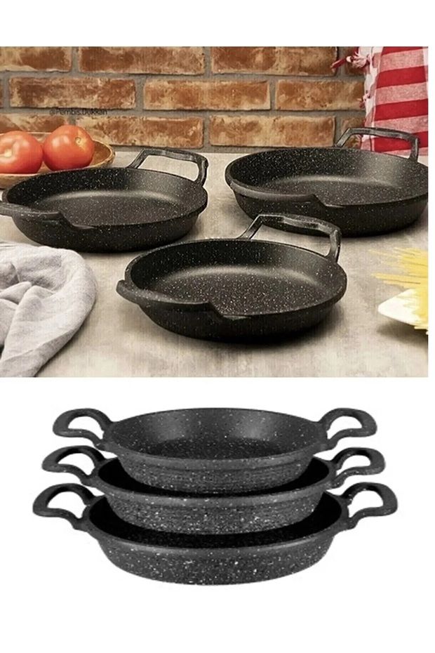 3-Piece Granite Casting Pan Set - Pan 16-18-20