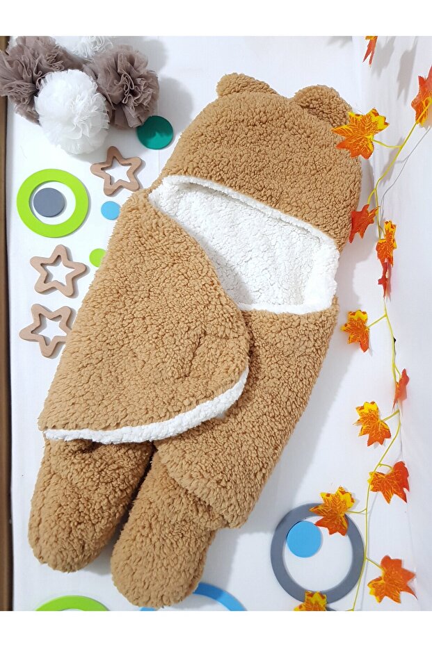Welsoft Inner Outer Swaddle Blanket - Embroidered Name Print, Footed Model, Double Layer - 5