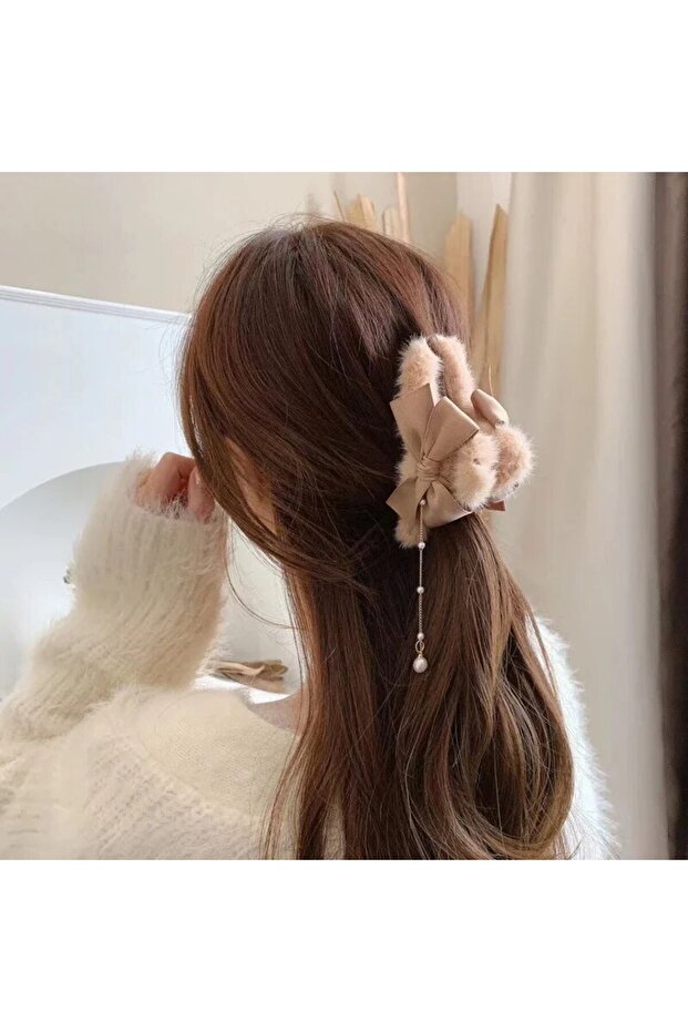 مشبك مزلاج من القطيفة على شكل فيونكة GLPŞ554 - 1