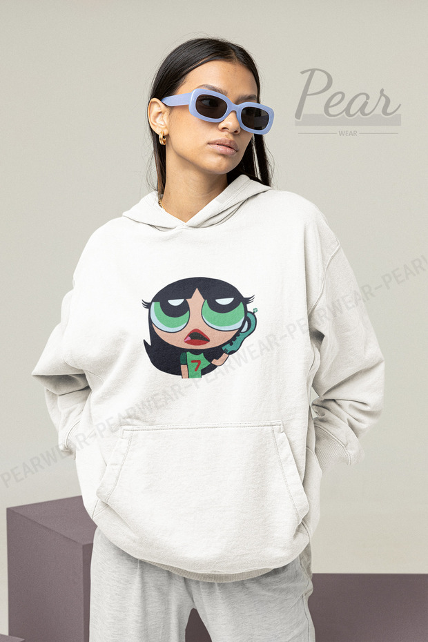 Powerpuff Girls Buttercup Printed Women's Oversize Sweatshirt