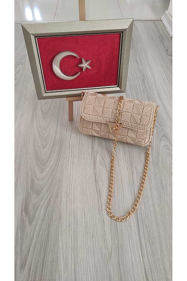 Kanvas çanta makrome ip işleme çanta - 2