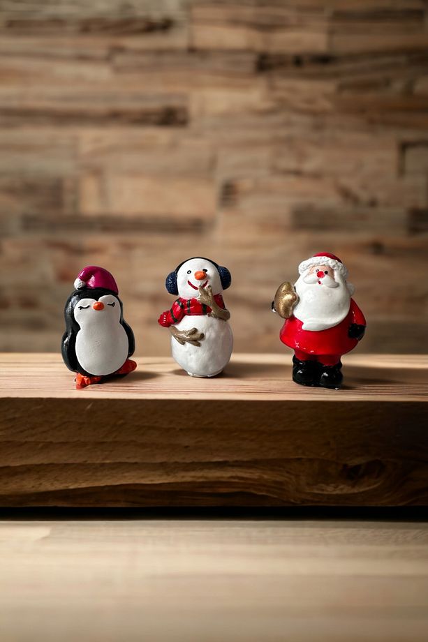 Yılbaşı 3'lü Biblo Seti Noel Baba Kardan Adam Penguen - 2