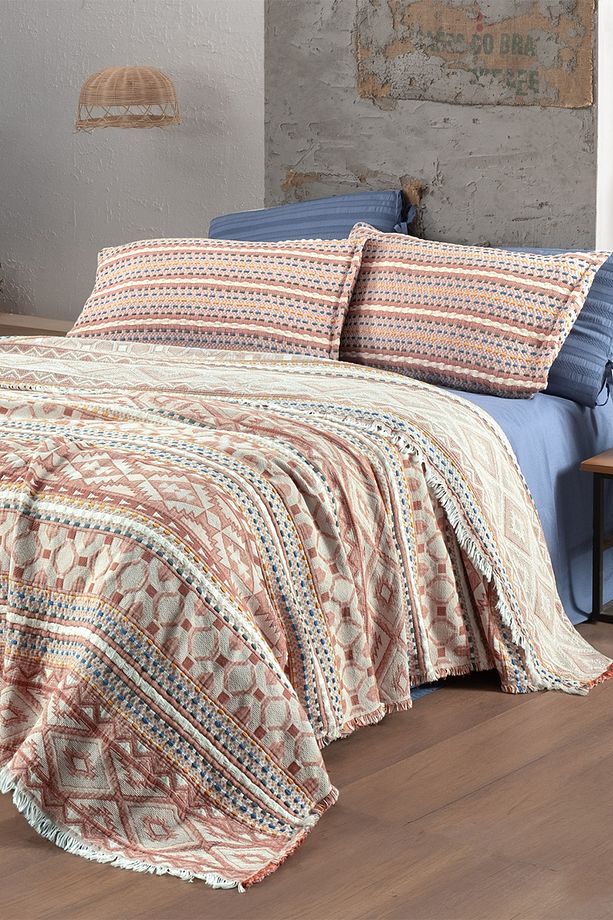 Aramis Taba Tek Kişilik %100 Pamuk Mood Comfort Yıkamalı Yatak Örtüsü Seti - 1