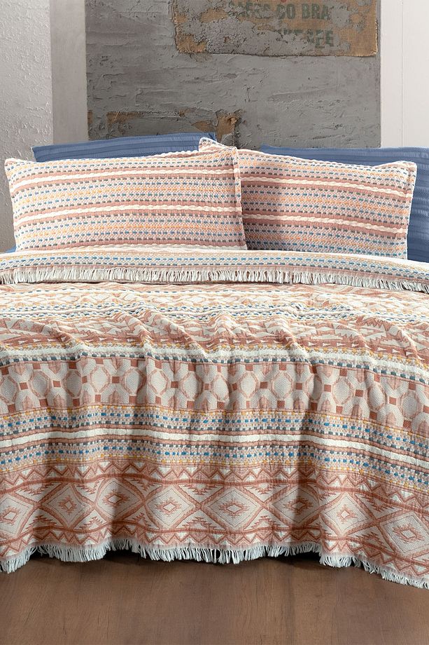 Aramis Taba Tek Kişilik %100 Pamuk Mood Comfort Yıkamalı Yatak Örtüsü Seti - 3