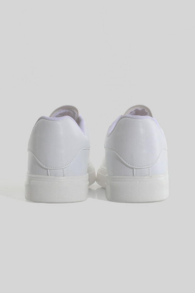 BASIC LACE-UP WHITE SNEAKERS - 4