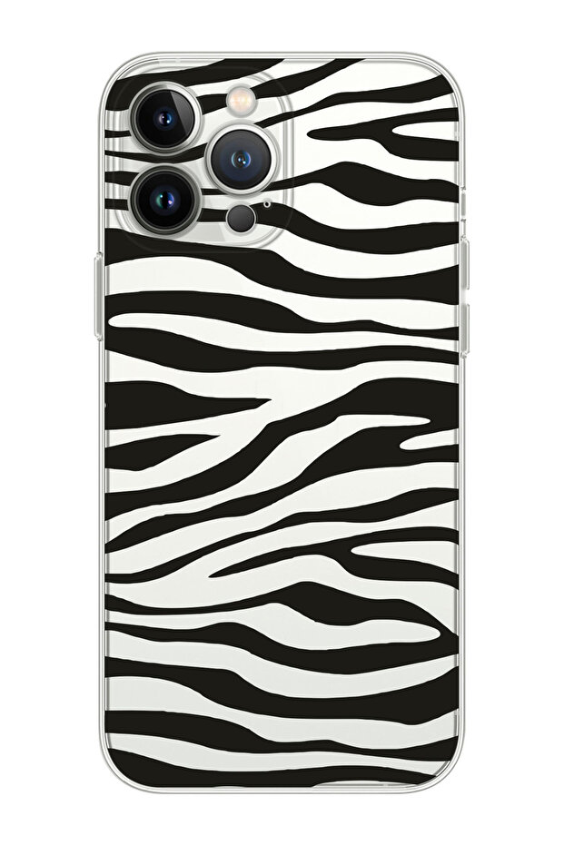 Premium Transparent Phone Case with Zebra-2 Design Compatible with iPhone 15 Pro Max