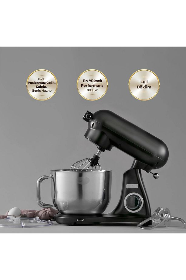 Powercast Chef Döküm Stand Mikser Matte Black Mutfak Şefi 1800W 6,2 Lt - 1