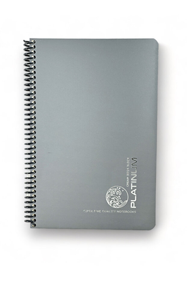 GIPTA PLATINUM PLASTIC COVER SPIRAL 17 * 24 CM 70 GR PAPER 100 YPSTRIPED – GRAY