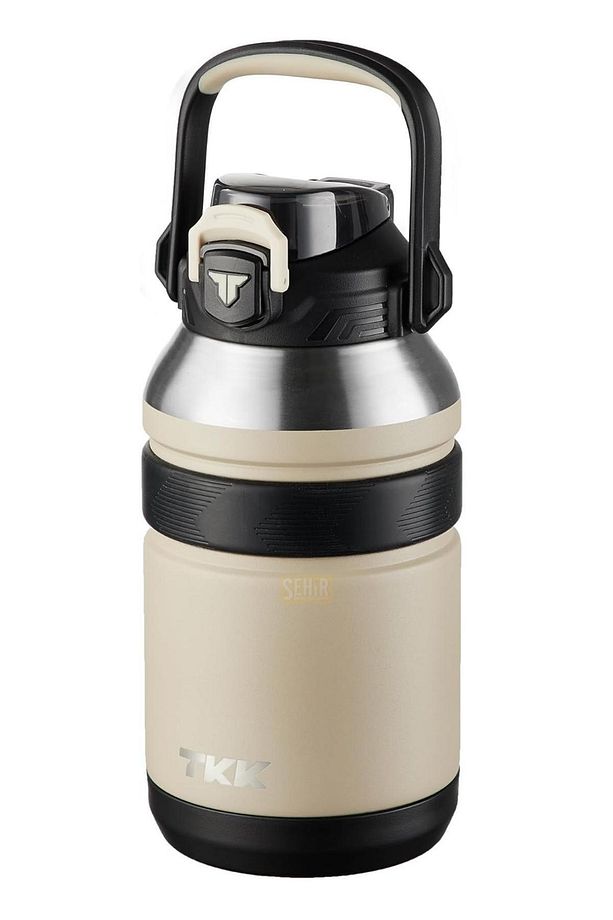 TKK Yeni Koleksiyon Mega Boy 1500ml Pipetli/Pipetsiz Kullanım Askılı Paslanmaz Çelik Termos Matara - 1