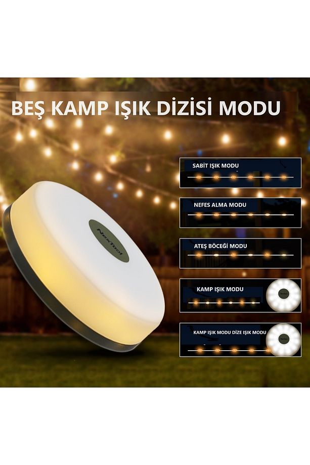Kamp Iambası Işıkları Led, 5 Aydınlatma Mod lu Dış Mekan Led Işıklar, Dayanıklı ve Su Geçirmez - 4