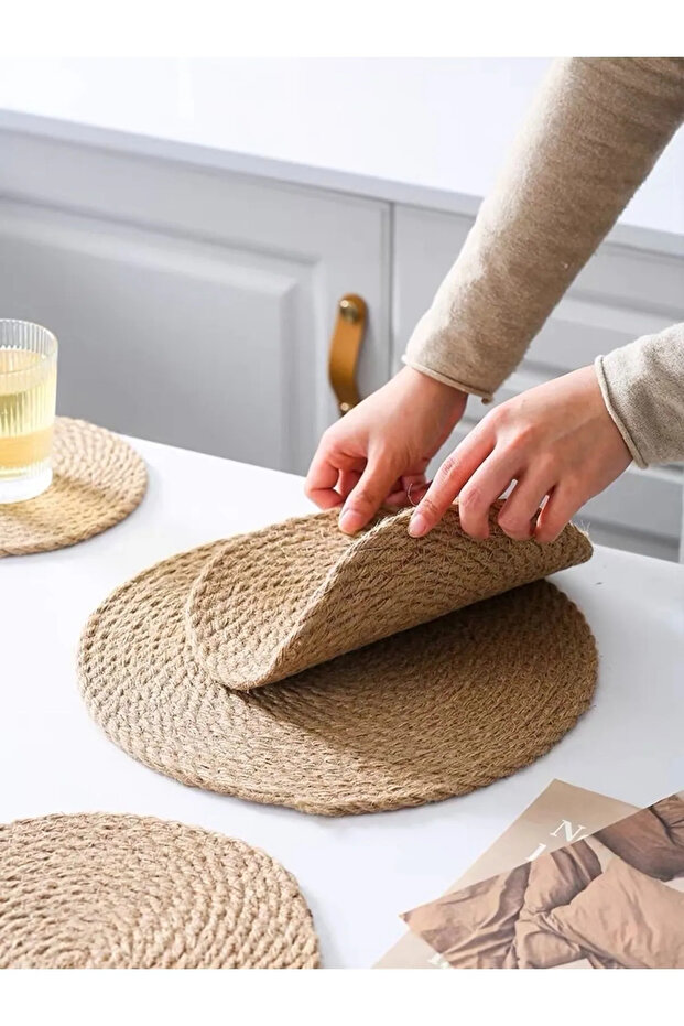 Hasır Amerikan Servisi Supla Örme Bambu 36cm hasır supla - 3