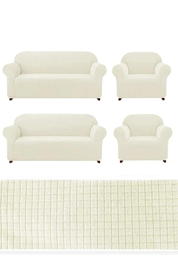 Güzelevim Lycra Pitikare Pattern Sofa Cover 3 3 1 1 Elastic Sofa Cover Gzl00000364
