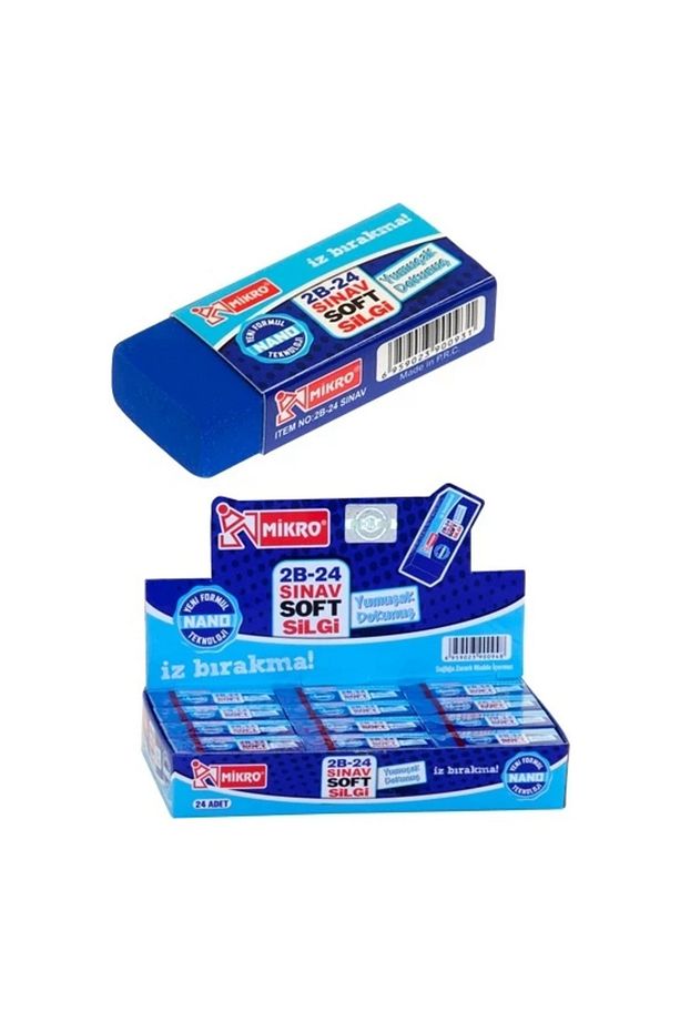 2b-24 Polymer Yumuşak Mavi Sınav Silgisi (6 Adet) - 2