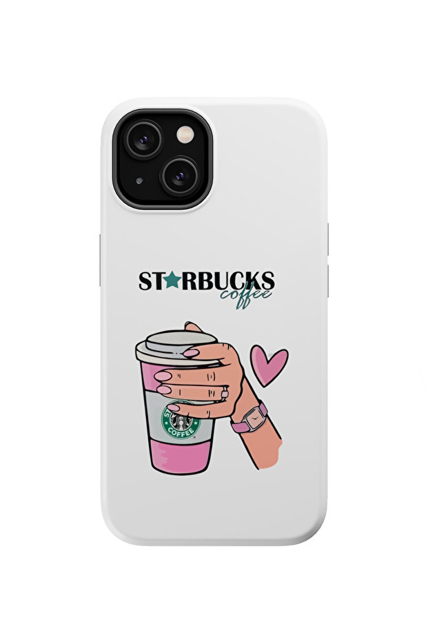 iPhone 14 Compatible Velvet Starbucks Patterned Launch Case - 1