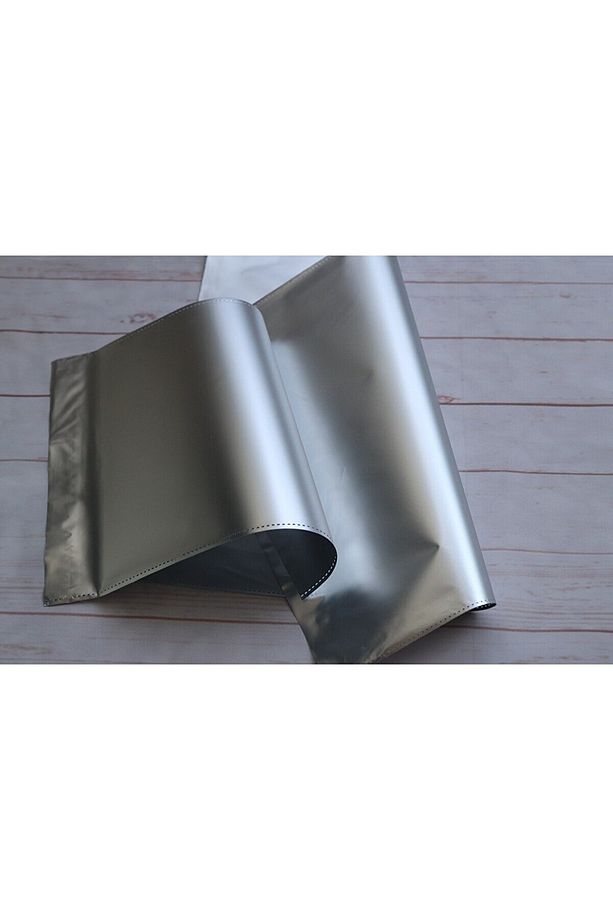 10 Adet Gri Yapışkanlı Metalize Poşeti Metalik Gri Ambalaj Paketi 35x50 35x50 10 Adet - 1