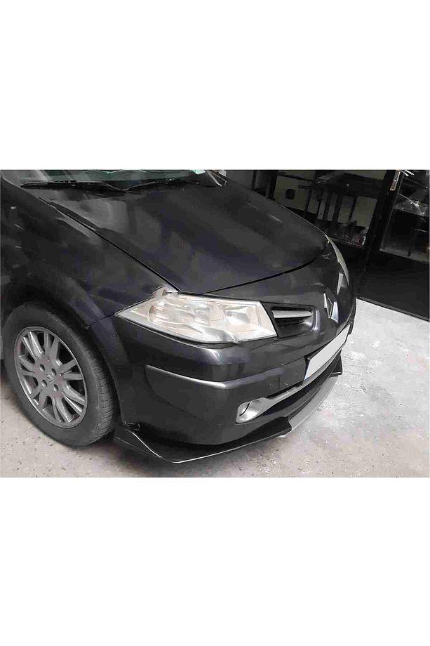 Renault Megane Mk2 Mavi Renkli Şeritli Dilli Ön Lip 4 Prç Parlak Siyah ABS 2002 - 2009 - 4