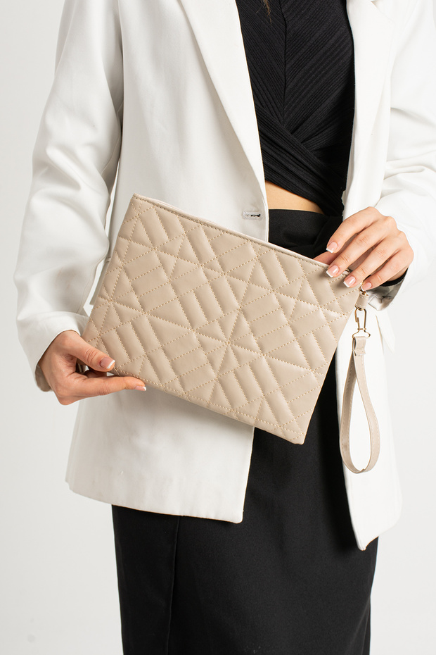 Mink Patterned Clutch Bag 25X19 cm
