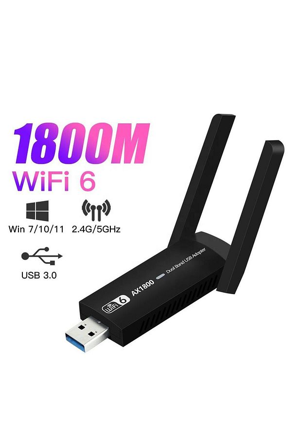 NR35 USB Wifi 6 Kablosuz Ağ Adaptörü Wireless 1800Mbps Windows MacOS Linux - 1