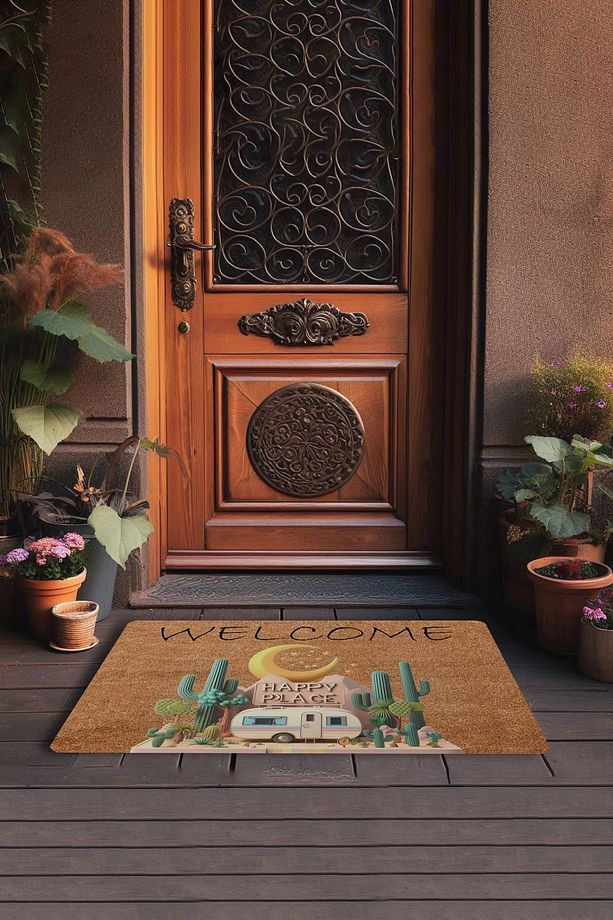 Kaktüs ve Karavan Welcome Kapı Önü Paspası 45x70cm - 4