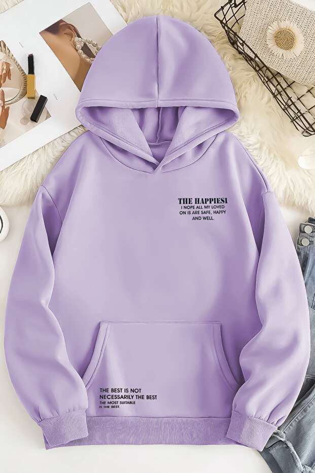 سويت شيرت 2ip Raised Happiest Lilac كبير الحجم للجنسين