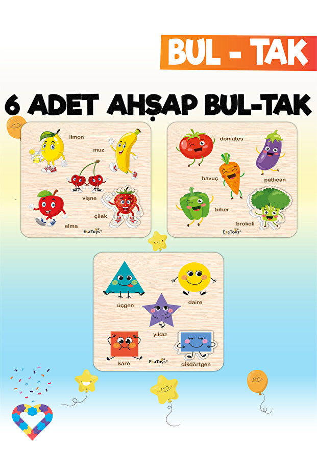 Educational 6 Pieces Find-Plug Toy