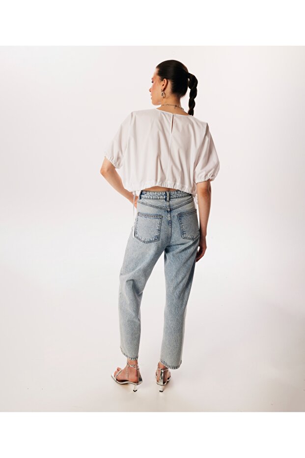 Bağlamalı crop bluz - 5