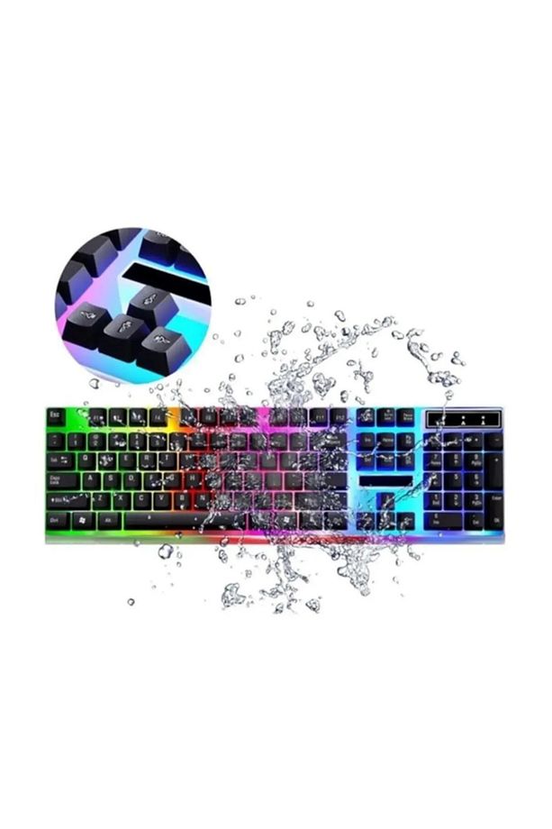 Oyuncu Klavye Mouse Seti Kablolu Rgb Aydınlatmalı Set Gamer Pc Oyun Seti klavye - 3