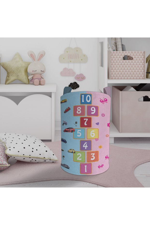 Baby and Children's Room Girls Boys Hopscotch Patterned Play Toys Basket