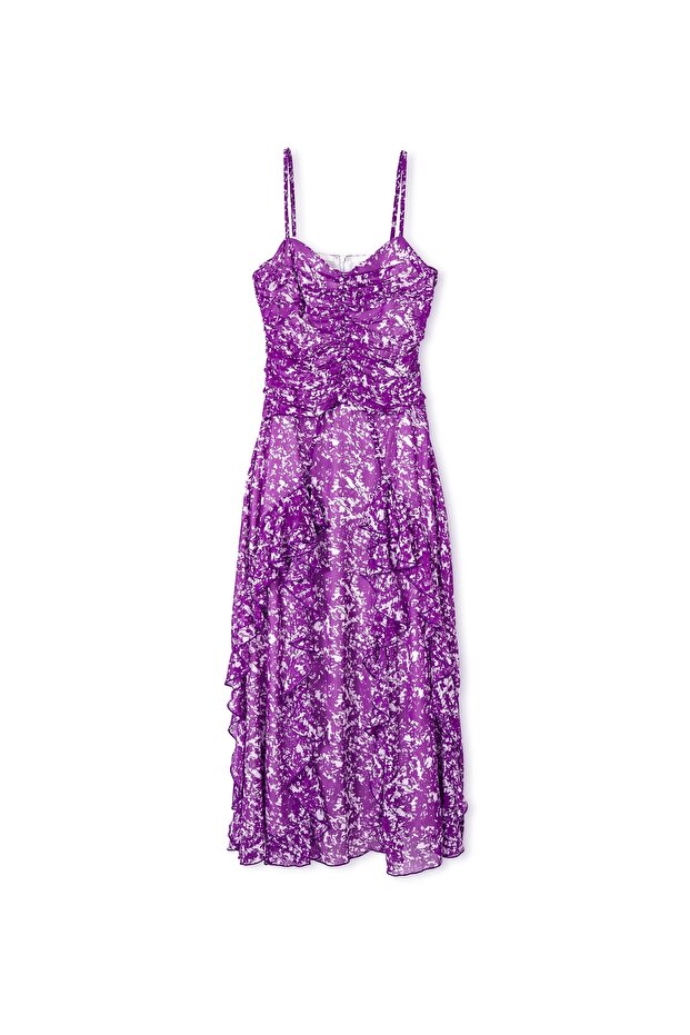 Ruffle Striped Patterned Dress - 7