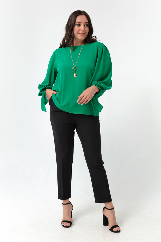 Women's Black Elastic Waist Plus Size Pants