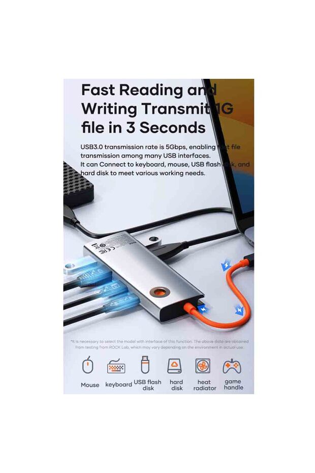 Tr32 8 In 1 Type-c To Hdm(4K30HZ) Rj45 Pd Usb3.0*3 Sd/tf Fonksyonel Dönüştürücü - 6